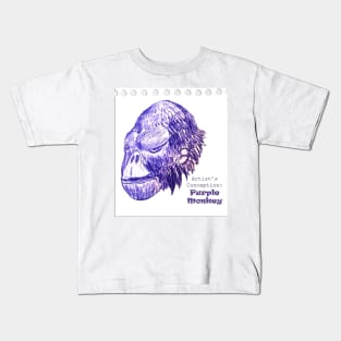 Purple Monkey, Public Menace! Kids T-Shirt